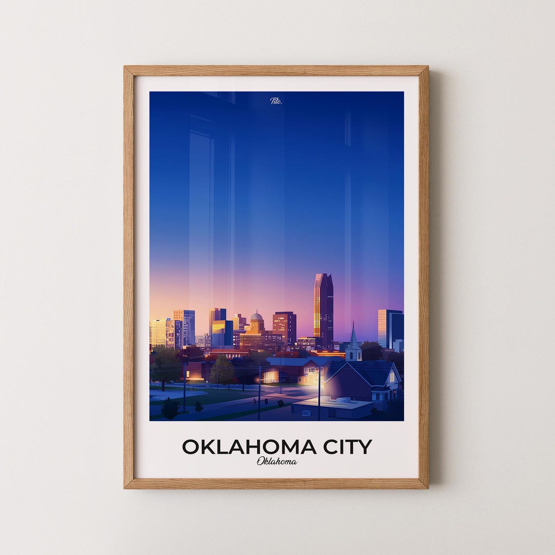 Oklahoma City Poster Oklahoma City Travel Poster Oklahoma City Art Print Oklahoma City Wall Art Oklahoma Poster Gift For Travelers