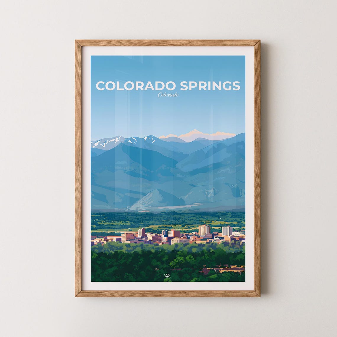 Colorado Springs Poster Colorado Springs Travel Poster Colorado Springs Art Print Colorado Springs Wall Art Gift For Travelers