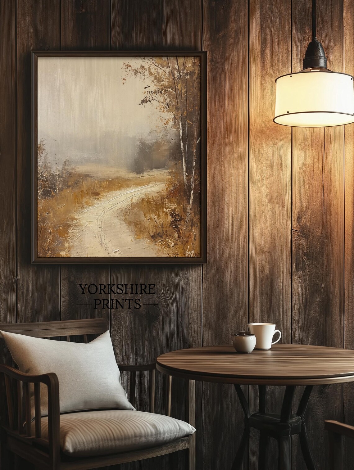 Cozy Vintage Country Landscape Wall Art Print - Image 3