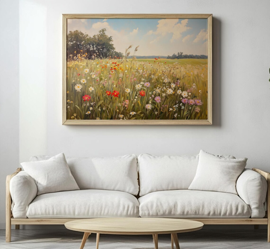 Summer Wildflower Meadow Daisies Poppies Bright Pastoral Poster - Image 2