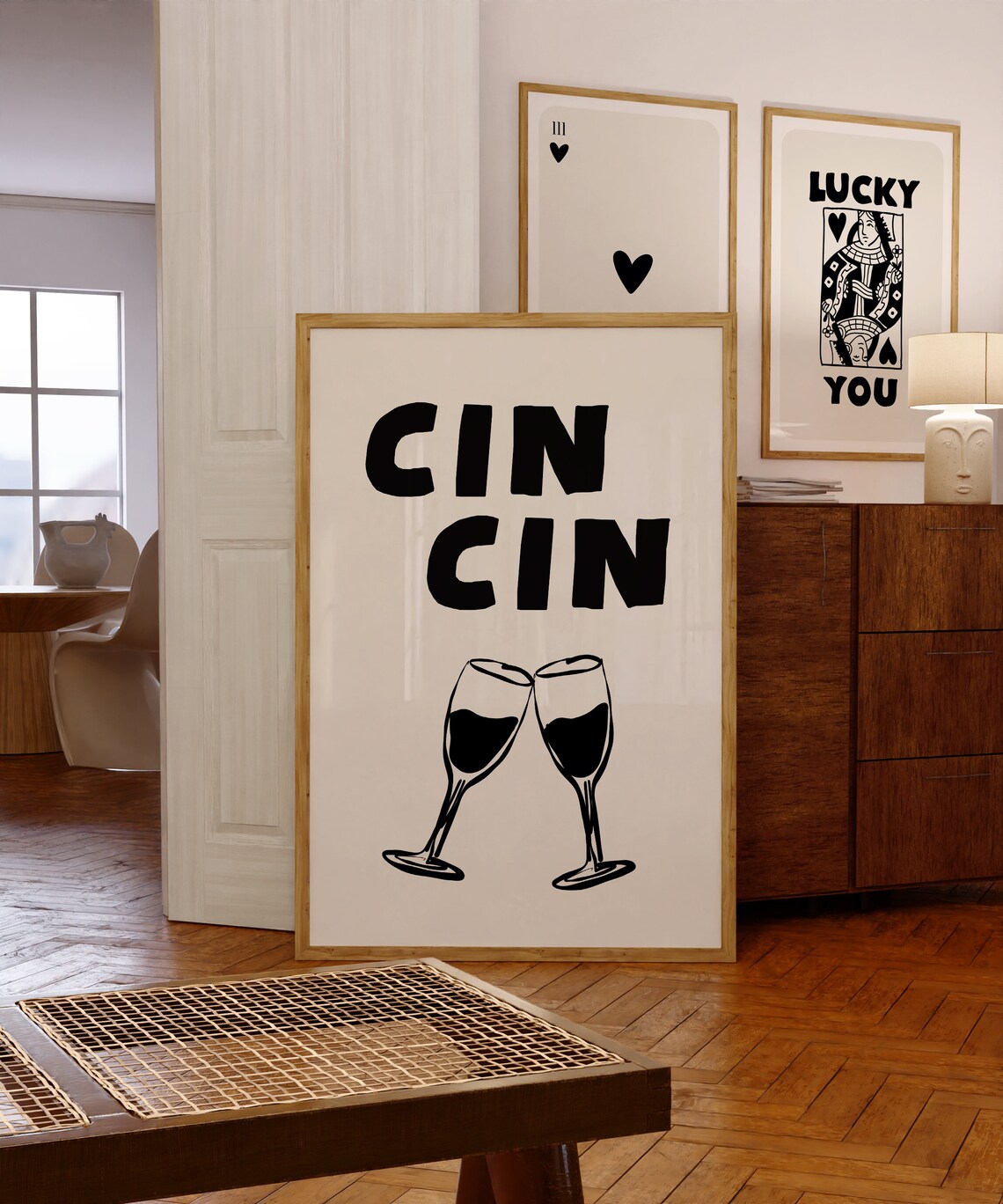 Cin Cin Cheers Poster, Minimalistic Kitchen Decor - Image 2