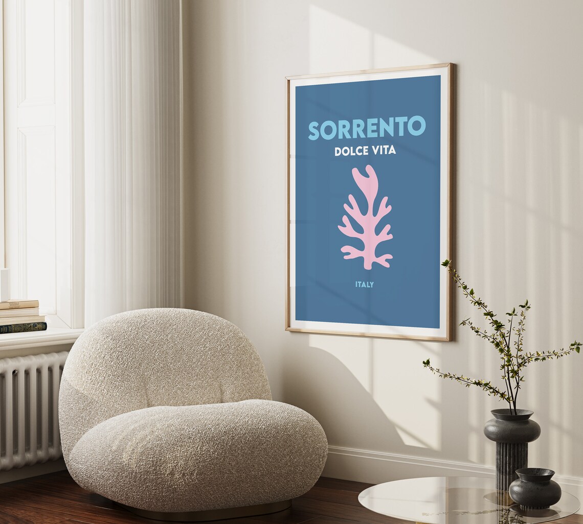 Sorrento Italy Minimalist Travel Poster, Beach Print - Image 2