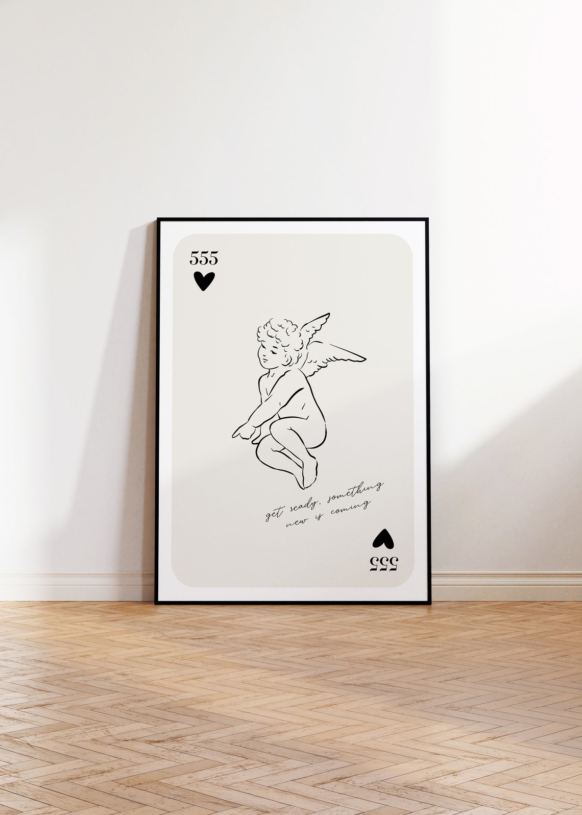 Angel Number 555 Cherub Playing Card New Beginnings Art Poster - Image 2
