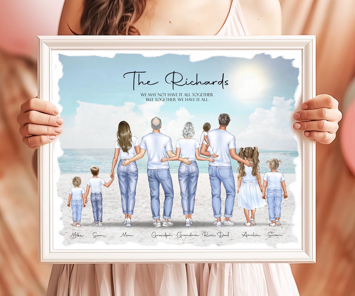 The Richards Family Beach Poster Custom Quote Gift for Extended Family