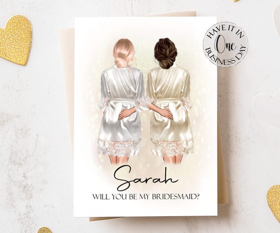 Will You Be My Bridesmaid Card Personalized Bridesmaid Proposal Card Bridesmaid Ask Be My Bridesmaid Gift Bridal Party Cards Bridesmaid Box