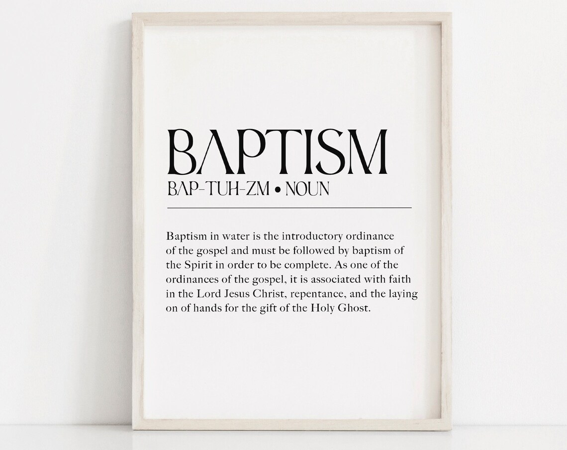 LDS Baptism Definition Art Print, Church of Jesus Christ