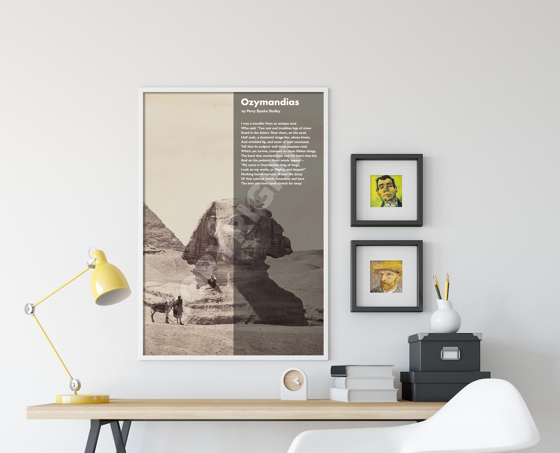 Ozymandias Poem by Percy Bysshe Shelley, Art Print - Image 4