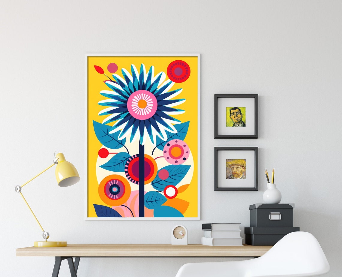 Bold Pop Art Daisy Bloom in Sunshine Yellow Botanical Poster - Image 4