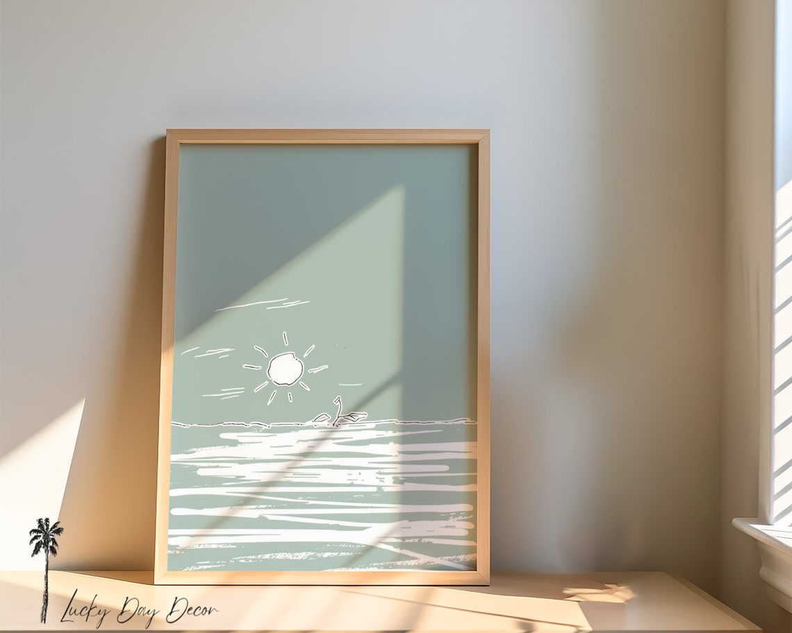 Ocean Sun Coastal Home Wall Art Print
