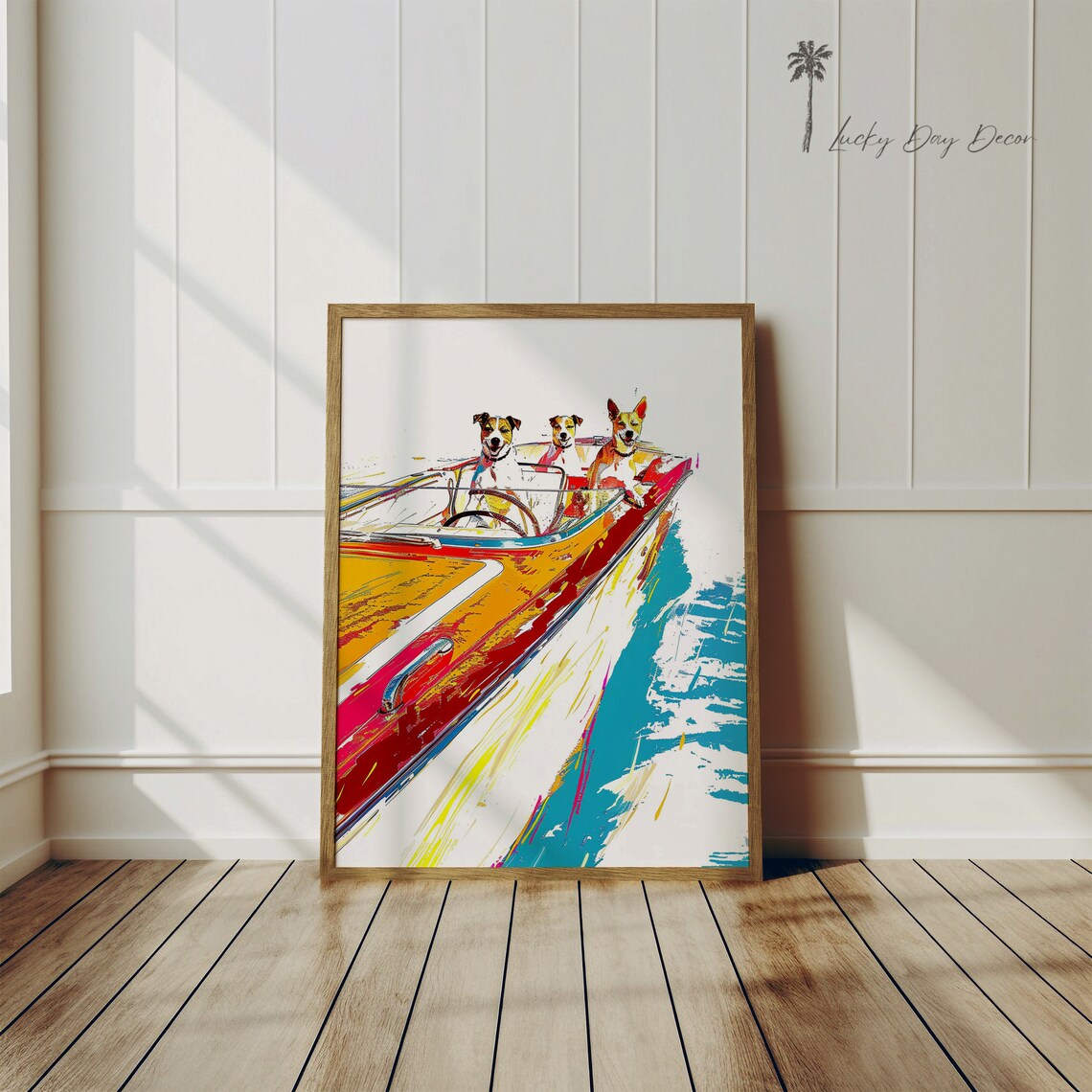 Canine Boat Cruisers Delightful Dog Art Print