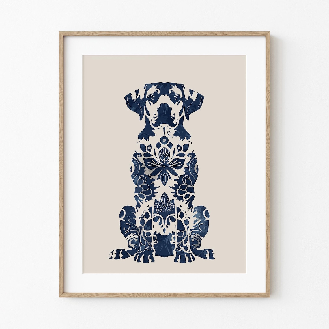 Mutt Floral Coat Whimsical Dog Art Print