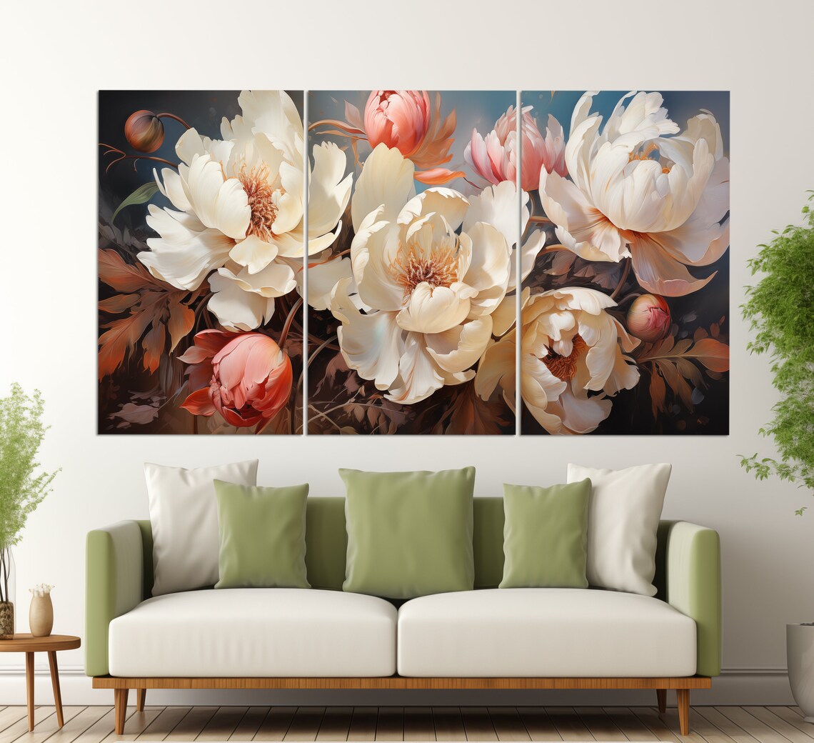Peonies Floral Art Print, Romantic Abstract Decor - Image 3