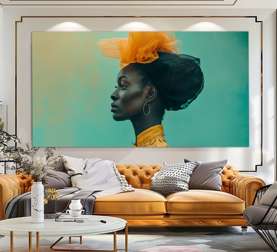 Beautiful African Woman Photography Print African Wall Art Ethnic Woman Painting Modern Wall Decor Beauty Studio Decor
