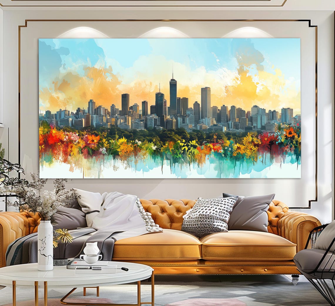 Brazil Wall Art Sao Paulo Print Sao Paulo Skyline Painting Brazil Painting Brazil Art Sao Paulo Poster - Image 2