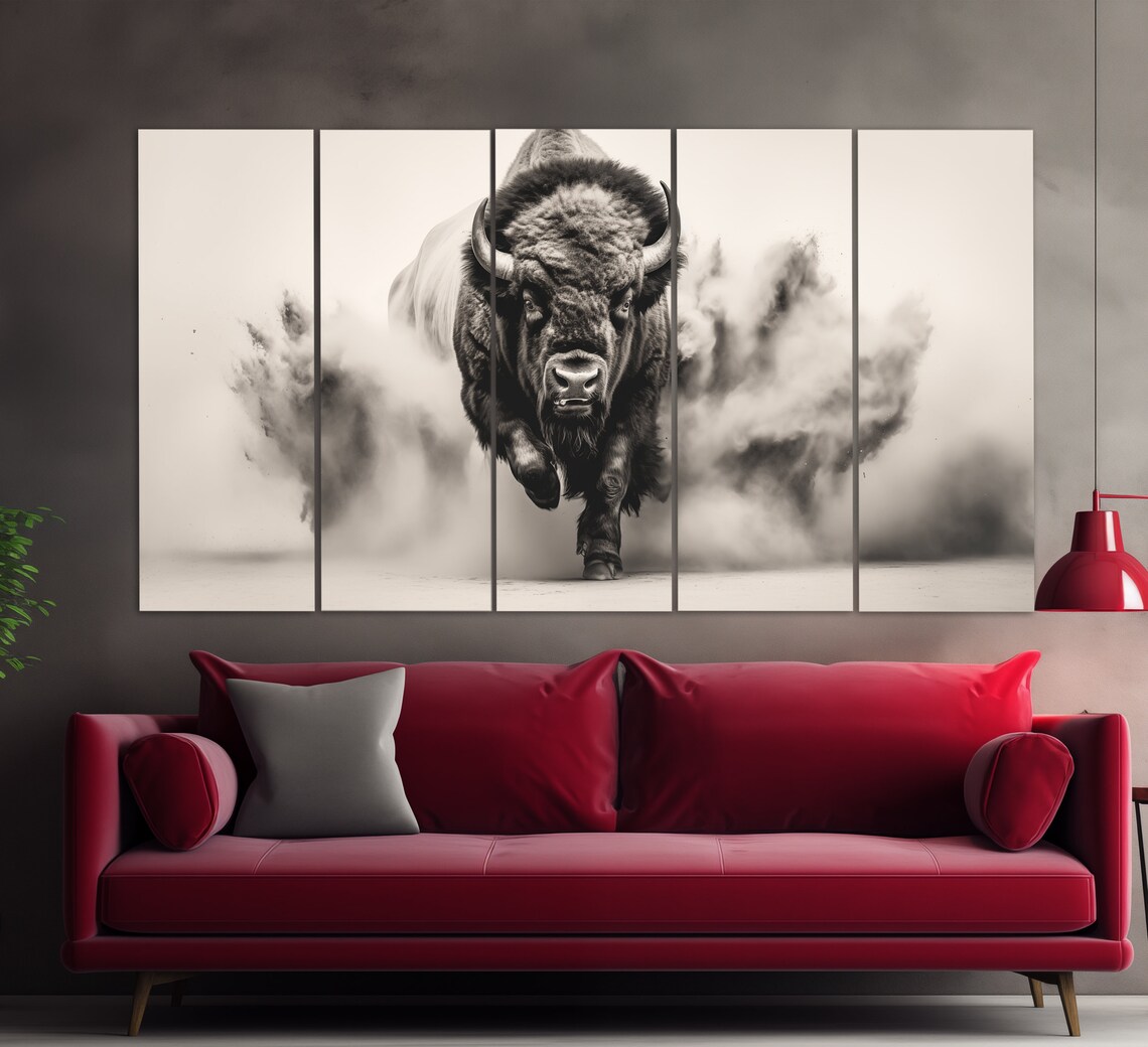 Bison Print, Black And White Animal Art Print - Image 2