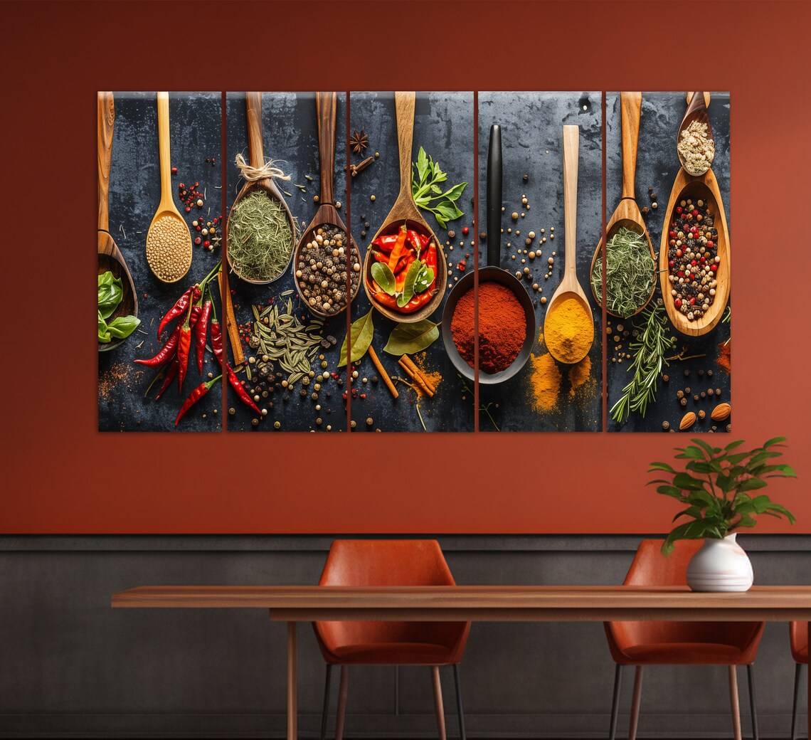 Spices and Herbs Abstract Painting, Kitchen Art Print - Image 2