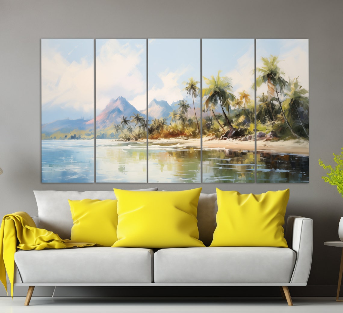 Neutral Colors Fiji Beach Print Fiji Wall Art Fiji Beach Oil Painting Soft Tones Print Fiji Wall Decor Fiji Art - Image 5