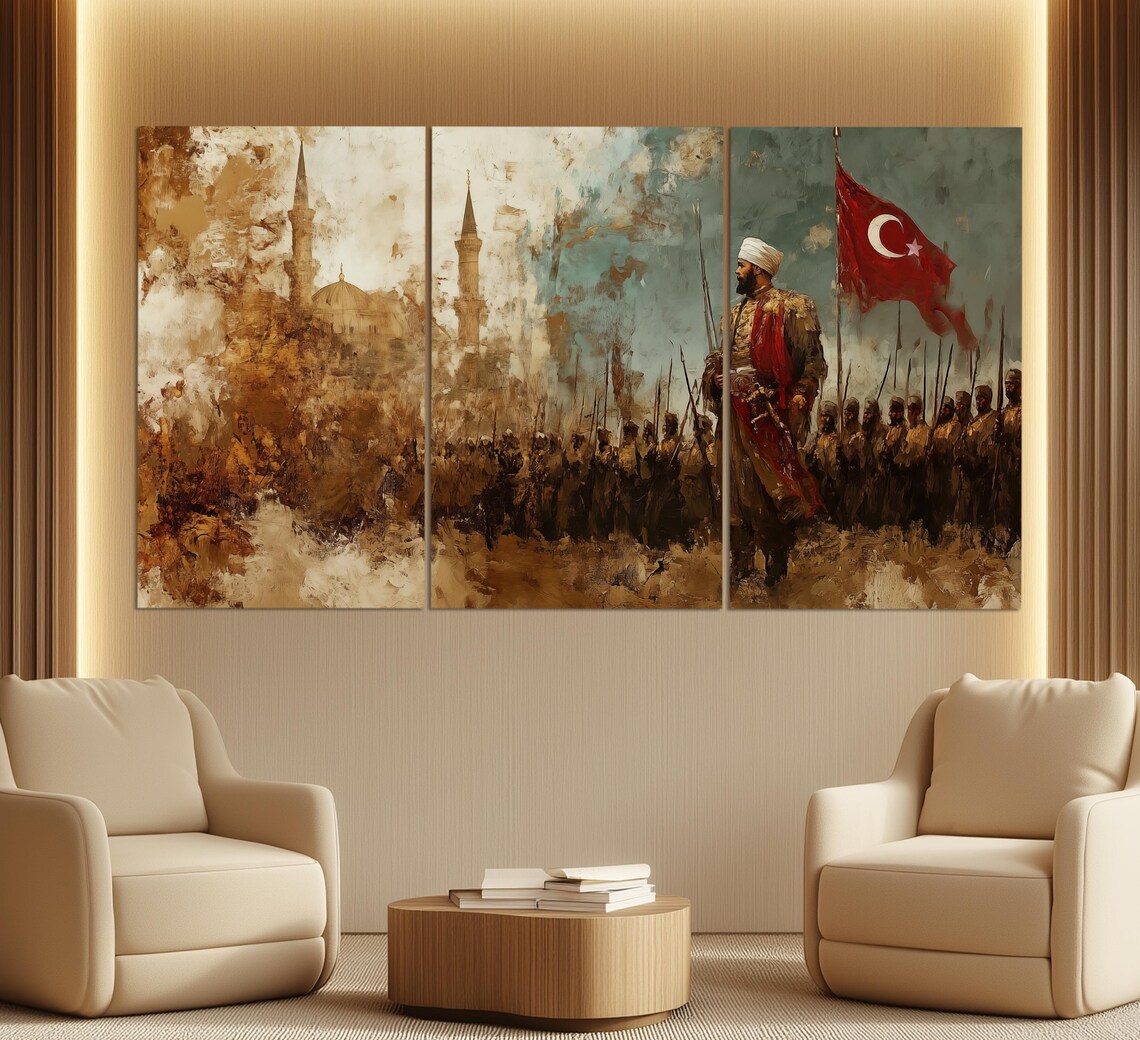 Ottoman Empire Army Vintage Oil Painting Art Print - Image 3