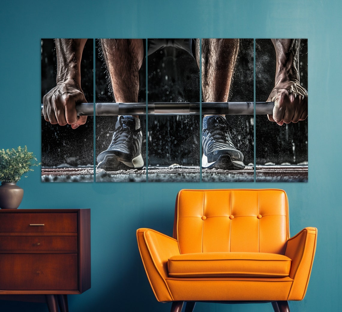 Weightlifting Print Gym Wall Decor Fitness Wall Art Fitness Painting Bodybuilding Poster Bodybuilder Gift Weightlifter Gift - Image 2