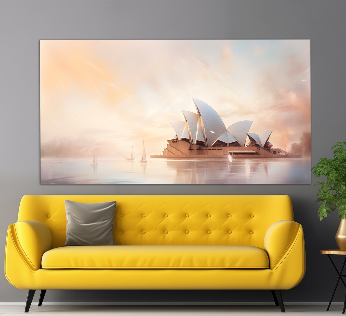Sydney Opera House, Vintage Oil Painting Style Art Print - Image 4