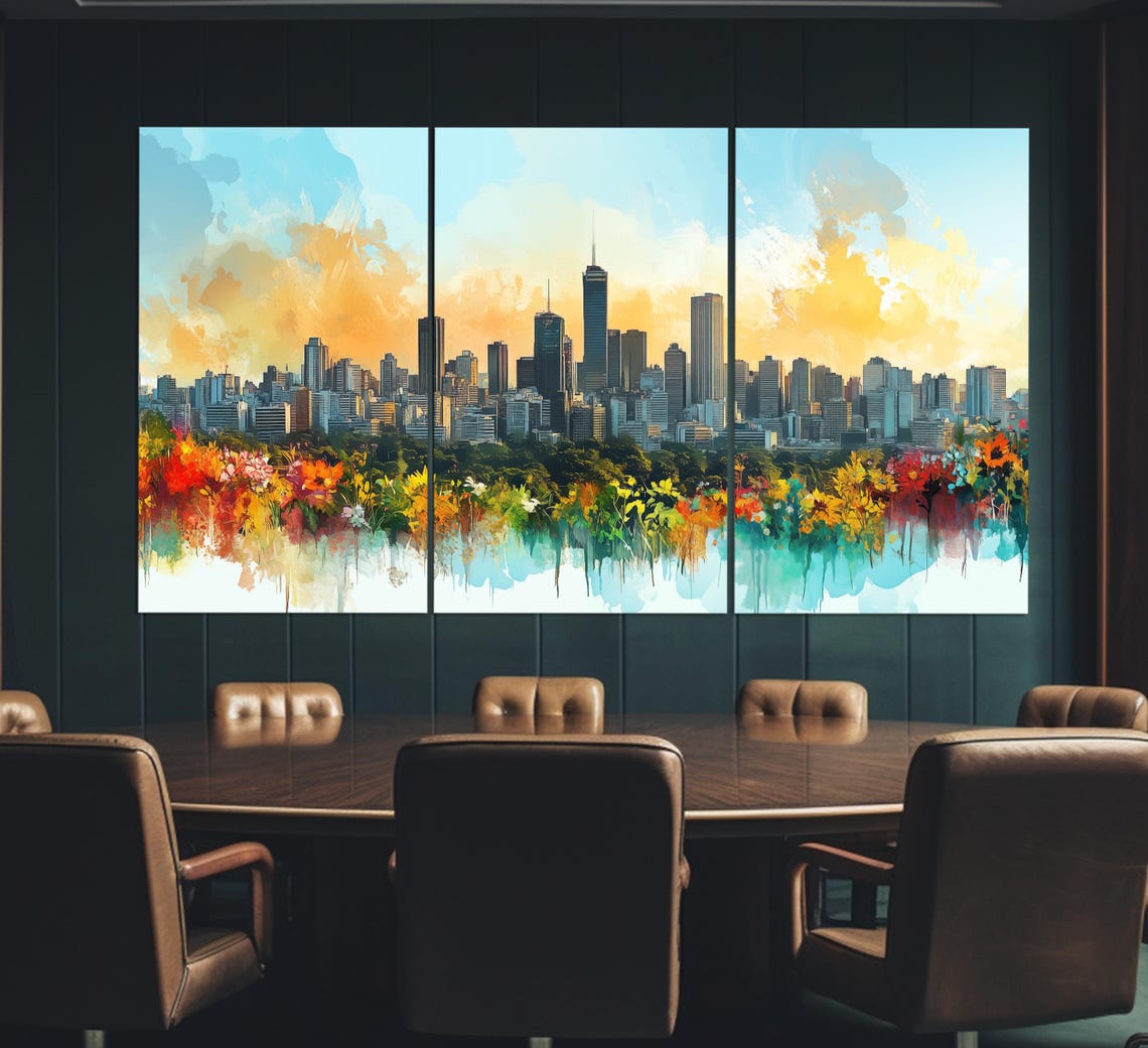Brazil Wall Art Sao Paulo Print Sao Paulo Skyline Painting Brazil Painting Brazil Art Sao Paulo Poster - Image 3