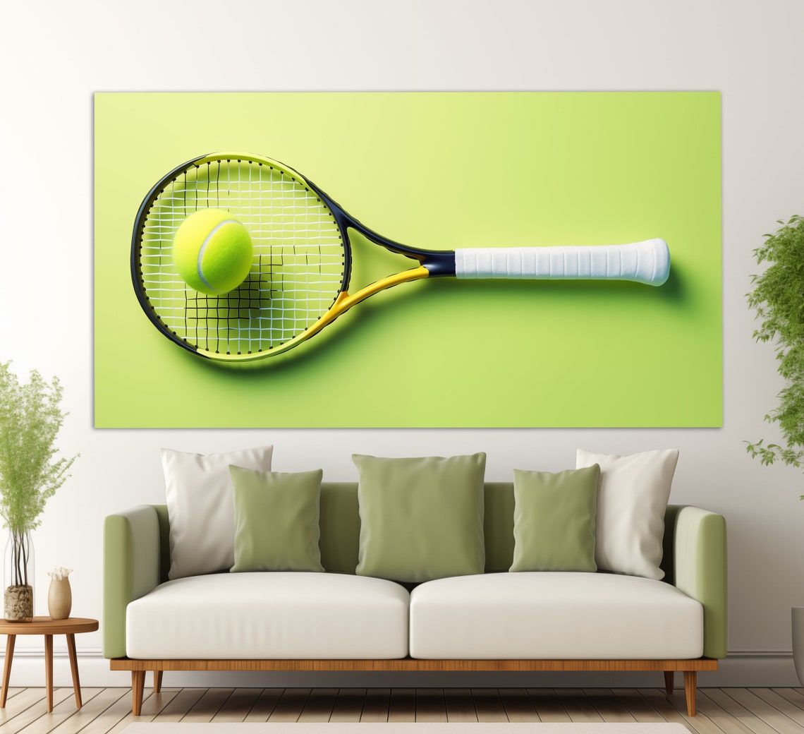 Minimalist Tennis Wall Art Tennis Racket Print Tennis Art Tennis Poster Tennis Fan Gift Tennis Club Wall Decor - Image 3