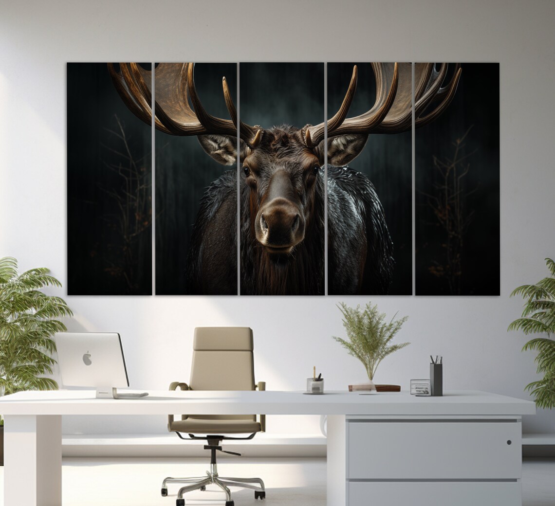 Moose Print, Mystical Animals Wall Art Poster - Image 4
