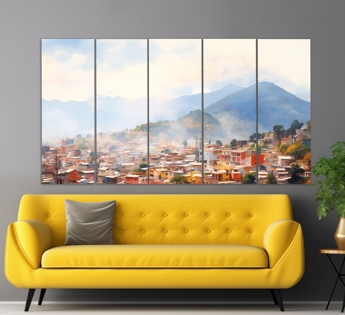 Tegucigalpa Print In A Vintage Oil Painting Style Abstract Tegucigalpa Wall Art Tegucigalpa Painting Honduras Wall Decor - Image 2