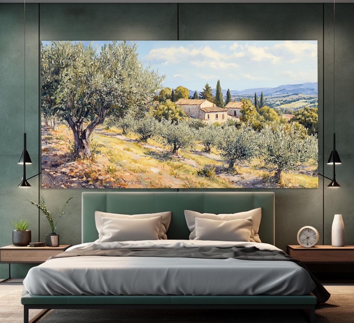 Olive Grove in Italy, Vintage Tuscany Art Print