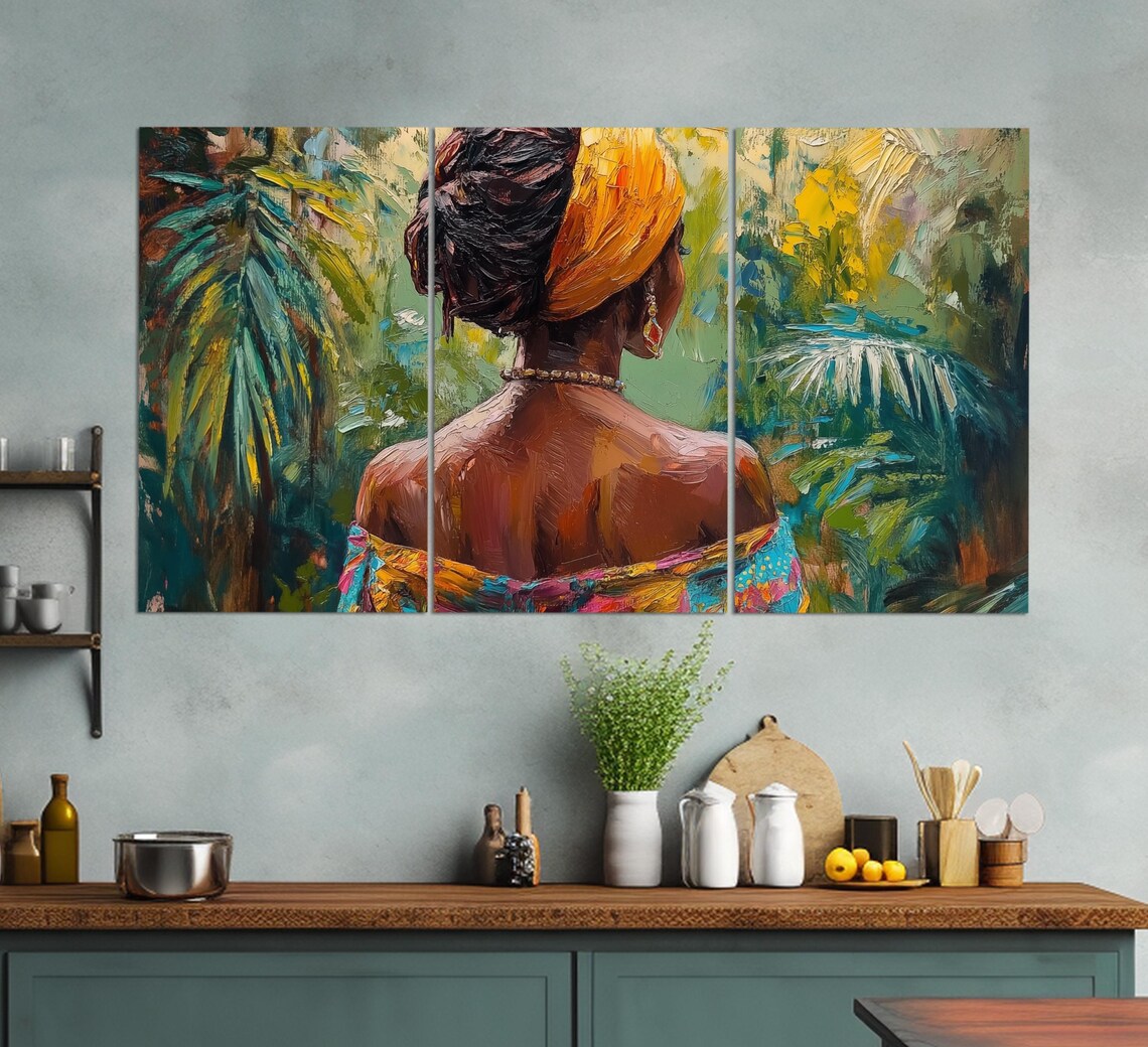 Caribbean Woman Vintage Oil Painting Style Art Print - Image 5