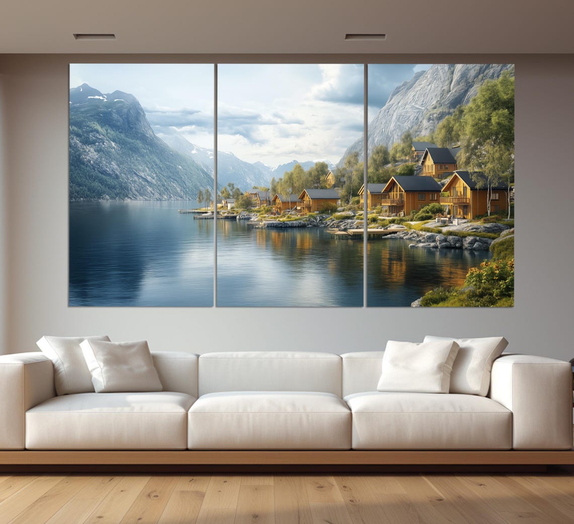 Scenic Fjords Landscape Print Fjords Painting Abstract Fjords Wall Art Norway Painting Fjords Poster Norway Print - Image 6