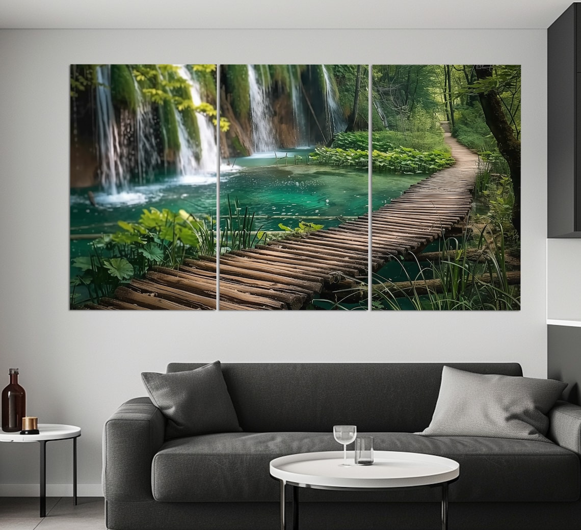 Plitvice Lakes Croatia Travel Poster, Scenic Nature - Image 3