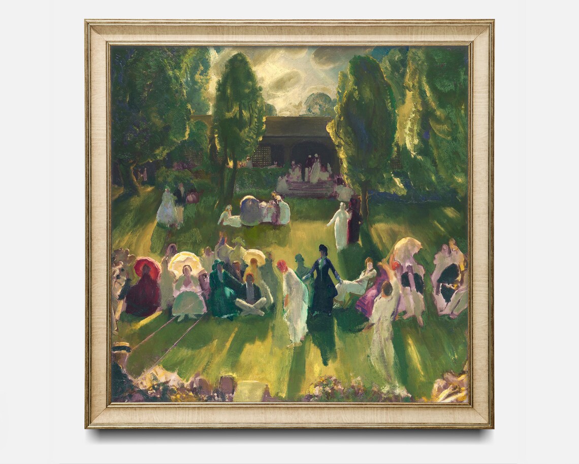 Square Vintage Summer Landscape Wall Art Print