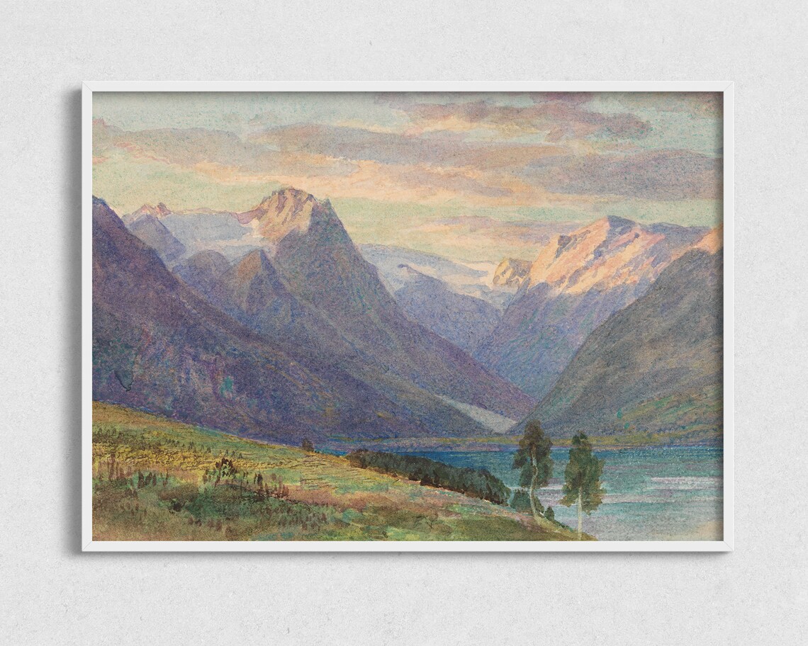 Vintage Landscape Painting Wall Art Print