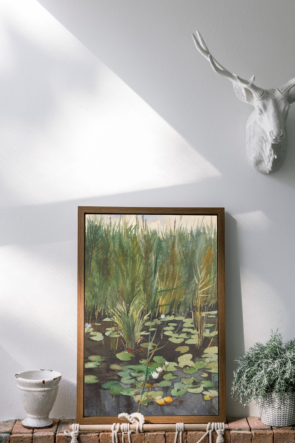 Green Lake Poster Landscape Lake Print Lake Wall Art Vintage Lake Art Poster Nature Painting Poster Nature Home Decor - Image 2