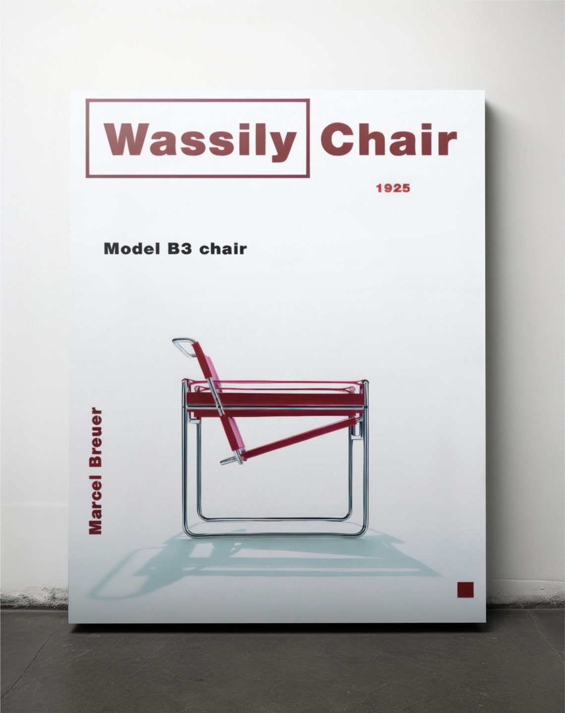 Wassily Chair Model B3 Marcel Breuer 1925 Design Classic Poster - Image 2