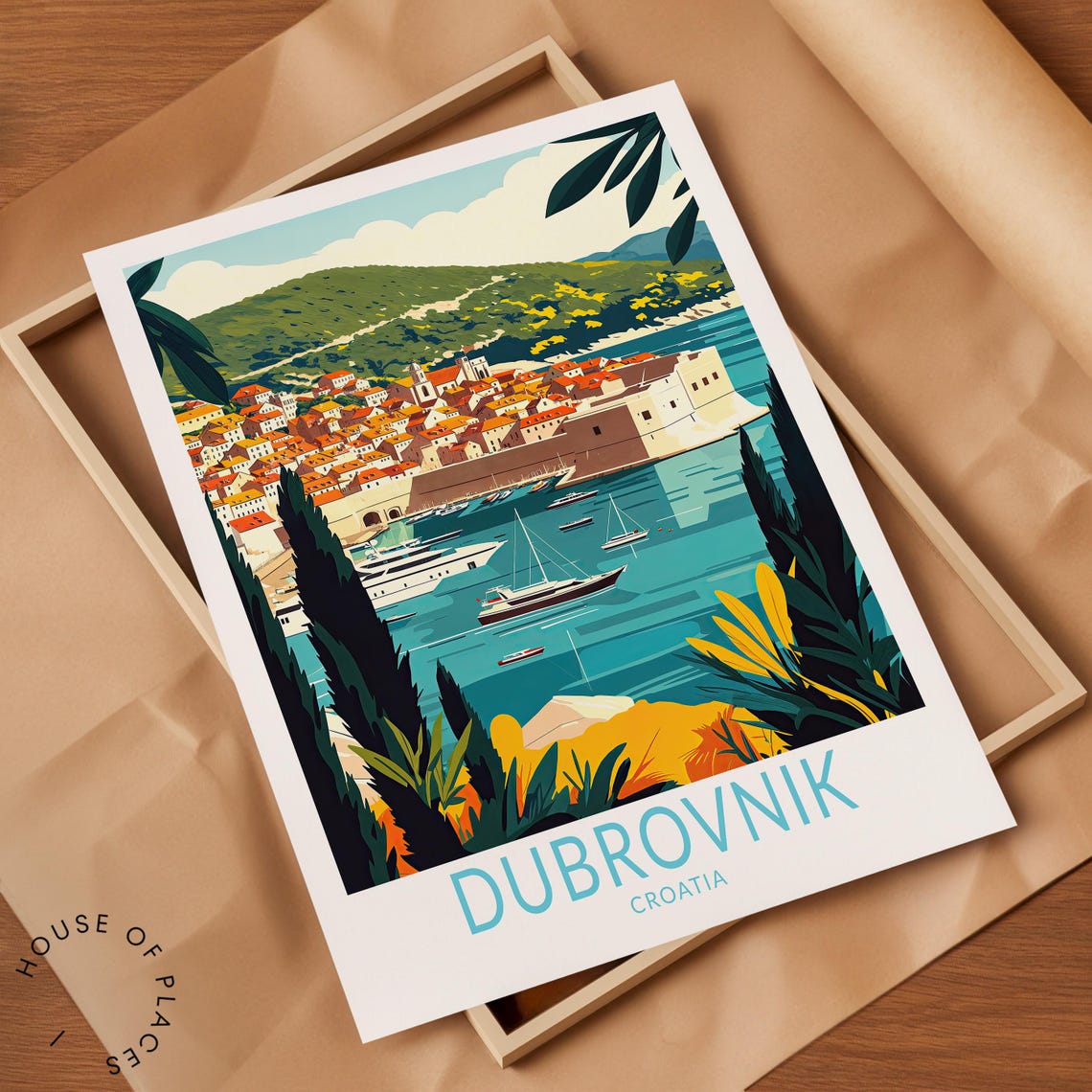 Dubrovnik Travel Poster Croatia Dubrovnik Wall Art Dubrovnik Travel Print Croatia Travel Gifts Birthday Gifts Wedding Gifts - Image 2