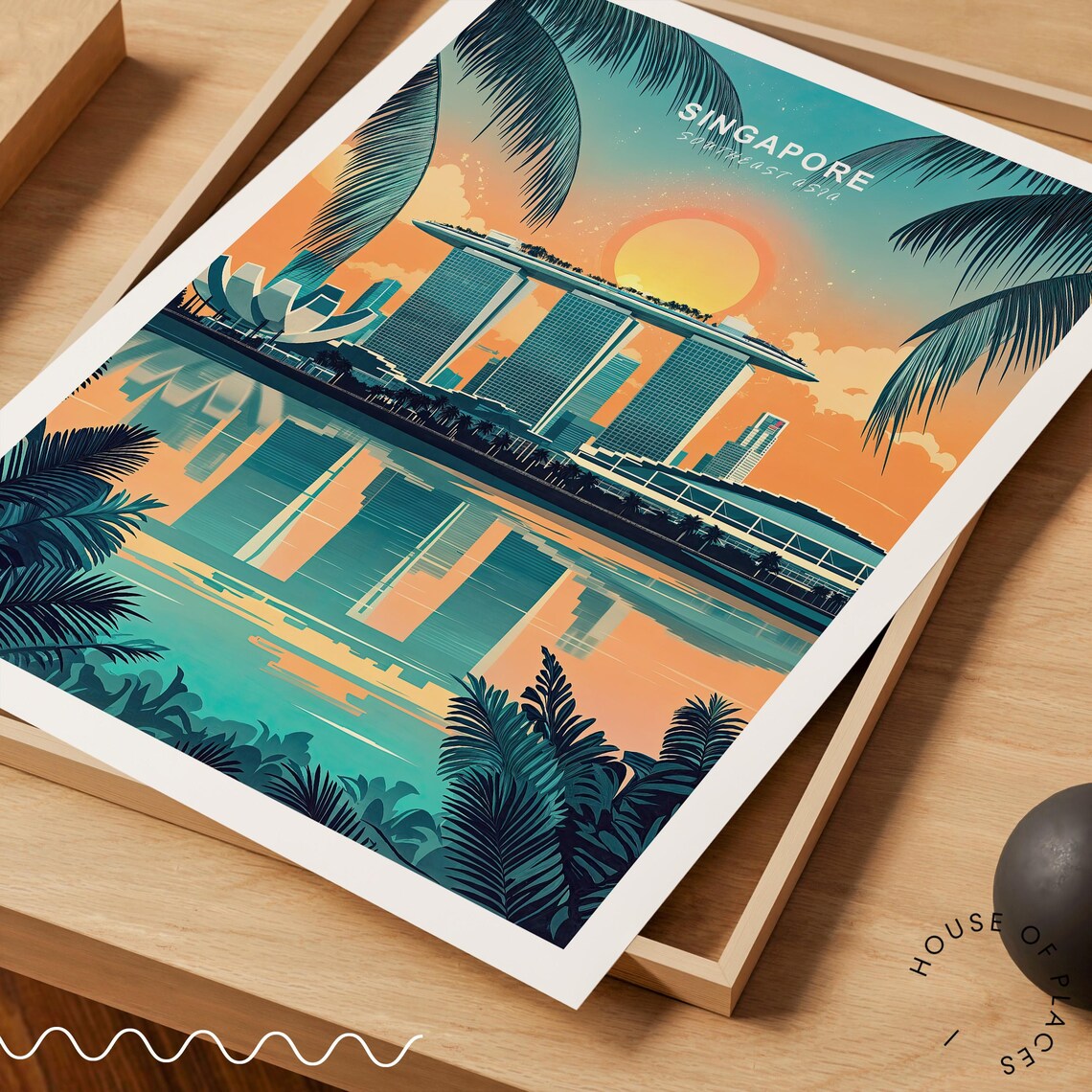 Singapore Southeast Asia Travel Poster, Marina Bay Sands - Image 3