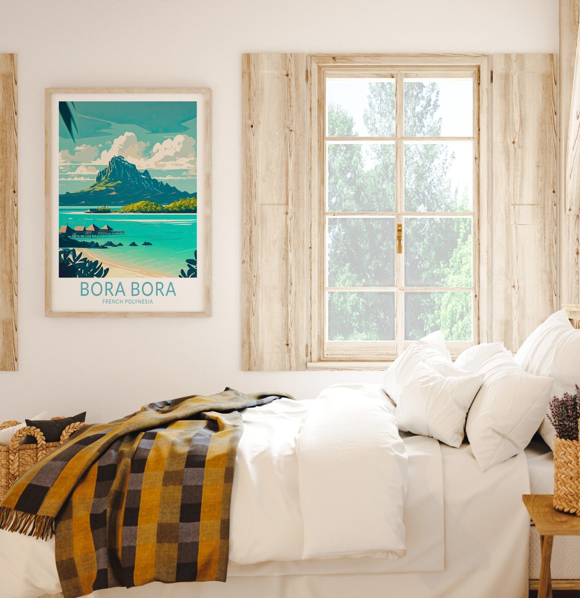 Bora Bora French Polynesia Overwater Bungalows Travel Poster - Image 2