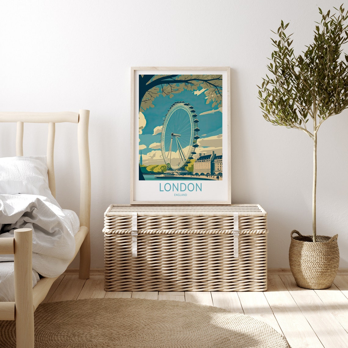 London England Travel Print London Eye Poster Print London Wall Art London United Kingdom Wall Decor Birthday Gift - Image 3