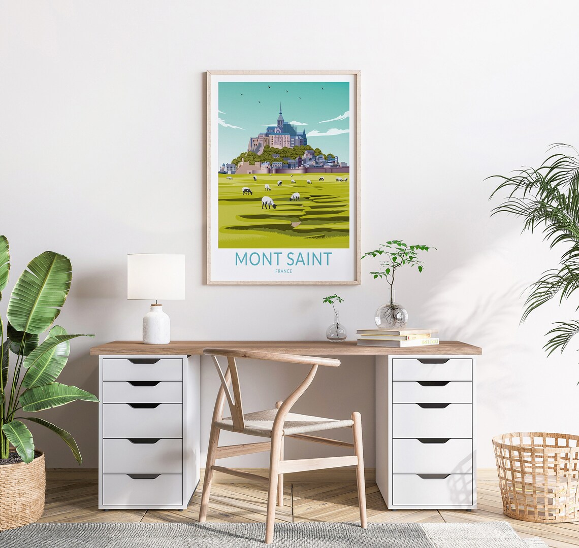Mont Saint Michel France Travel Poster, European Landmark - Image 2