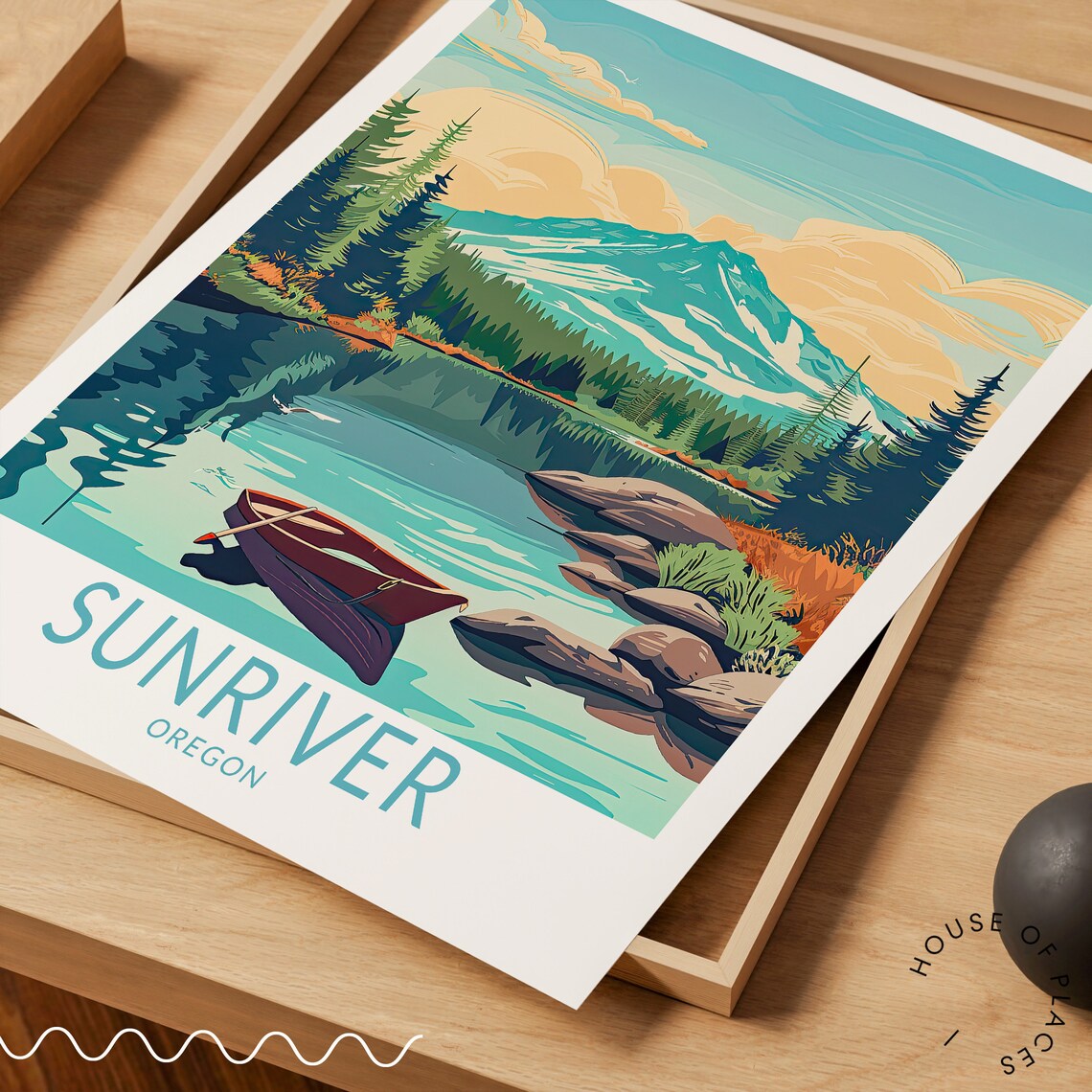 Sunriver Oregon Travel Poster, Oregon Wall Art - Image 3