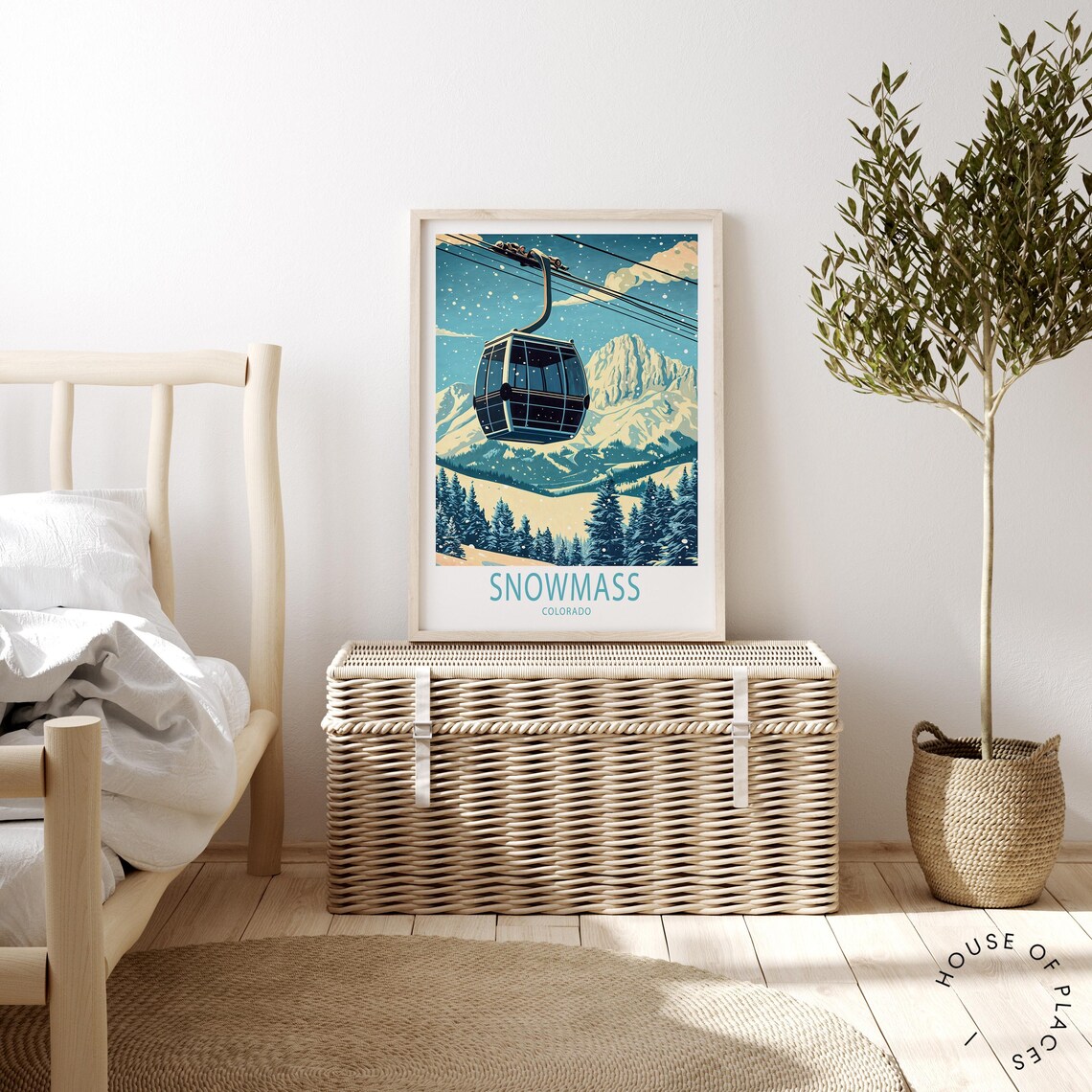 Snowmass Colorado Travel Poster, Ski Resort Art Print - Image 2