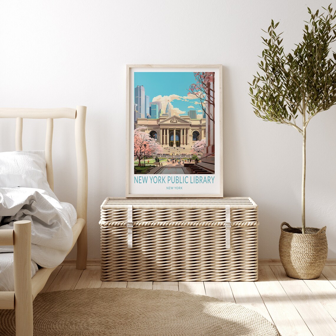 New York Public Library Travel Poster, City Art Print - Image 3