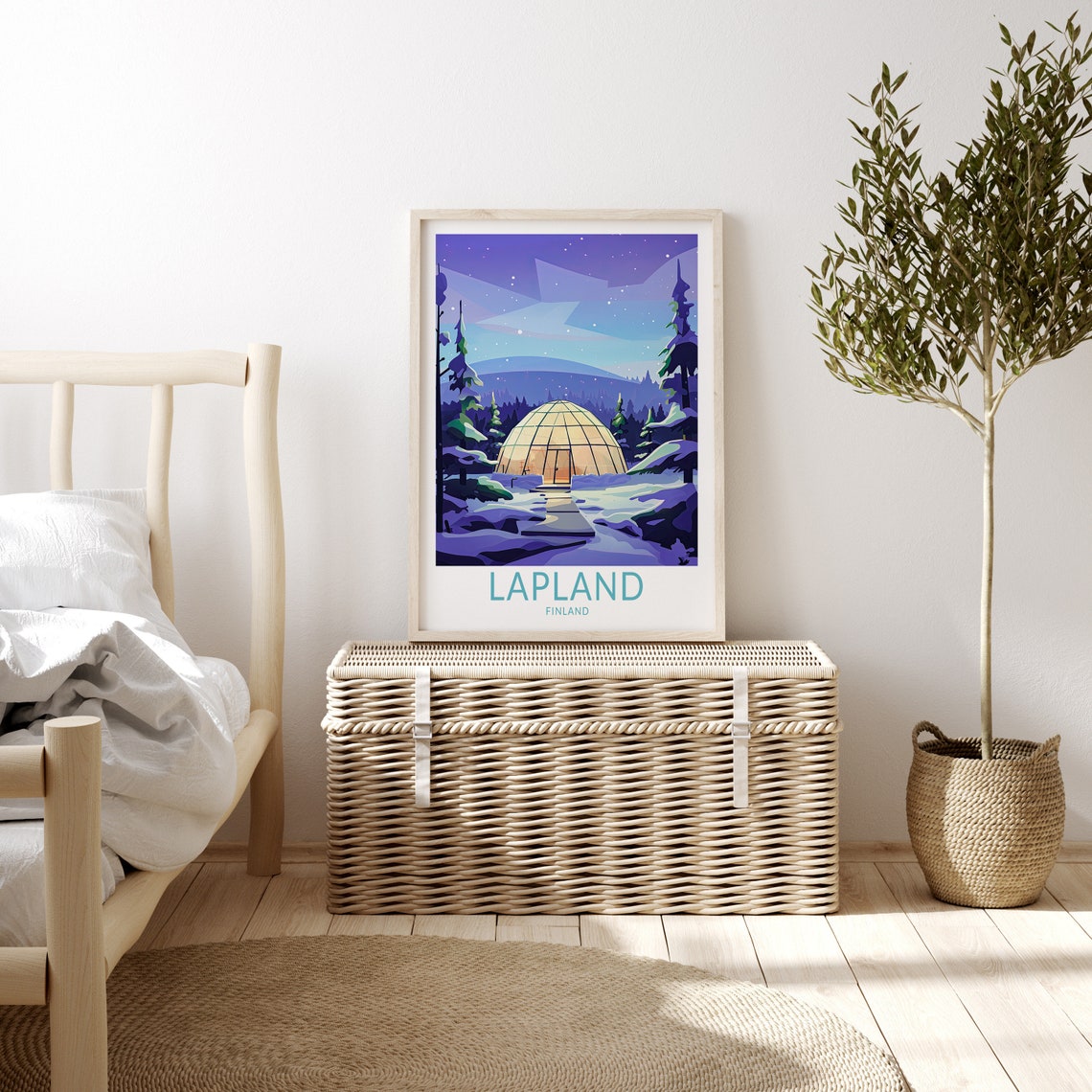 Northern Lights Lapland Finland Travel Print Glass Igloos Lapland Northern Lights Travel Poster Print Traveler Gift - Image 3