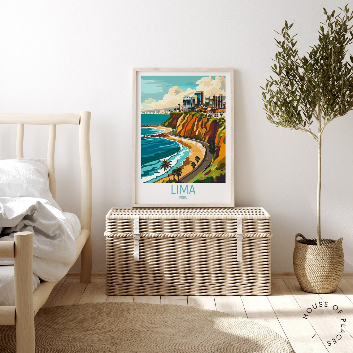 Lima Peru Travel Poster, Peru Coast Wall Art - Image 4