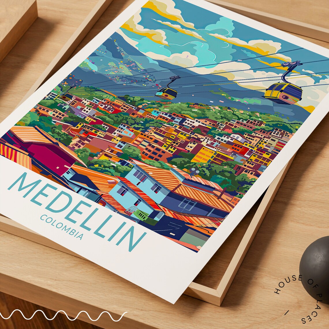 Medellin Colombia Vintage Travel Poster, City Print - Image 3