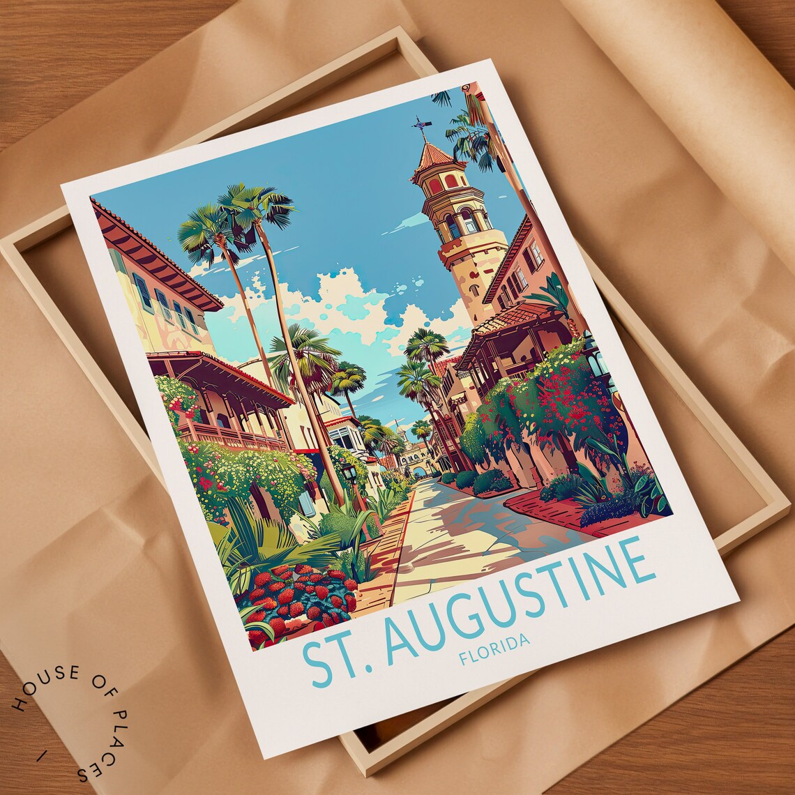 St. Augustine Florida Travel Poster, Personalised Gifts - Image 2