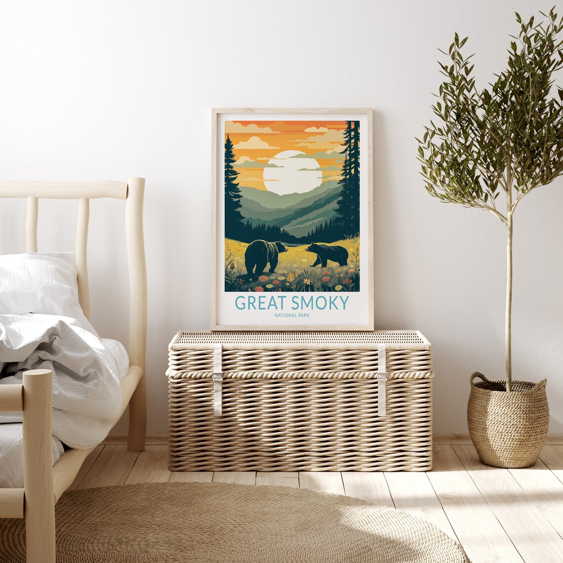 Great Smoky National Park Travel Poster, Park Art Print - Image 3