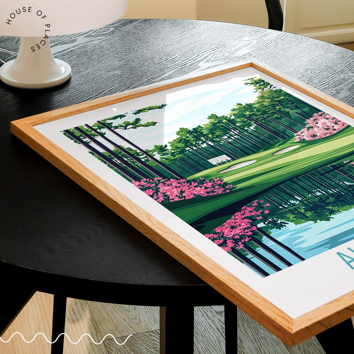 Augusta Georgia Golf Course Azalea Blooms Lakeside Reflection Poster - Image 3